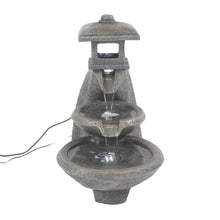 Load image into Gallery viewer, Pagoda Tiered Outdoor Fountain W/3 White Leds Hi-Line Gift Ltd.
